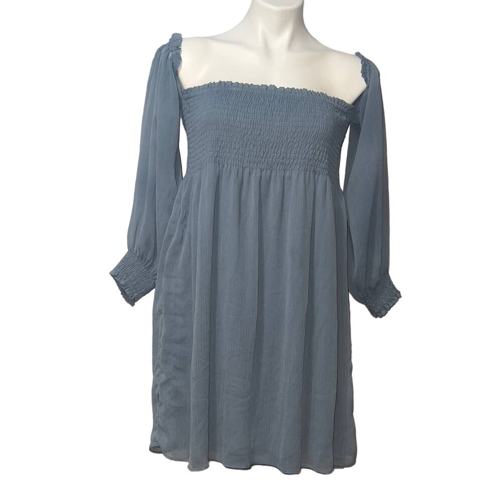 Zara basic women’s off the shoulder blue dress